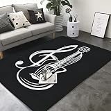 Musical Note Sheet Music Area Rugs, Indoor Non-Slip Area Rugs, Machine Washable Breathable Durable C