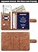 Airtag Passport Holder Cover Wallet Travel Essentials Leather Rfid Blocking Case Vacation Luggage Must Haves Travel Accessories for Men Women (117#Brown)
