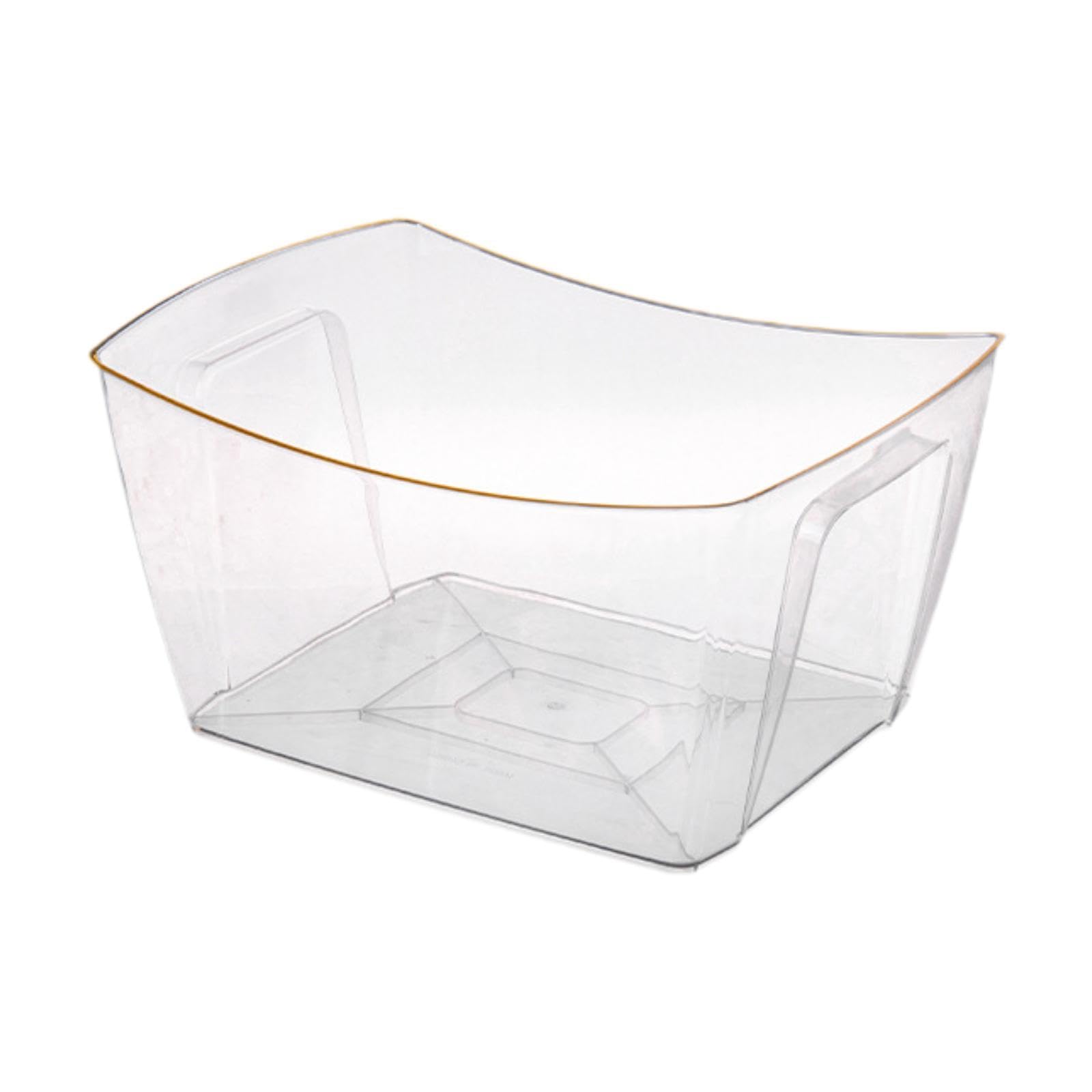 Seau à Glace pour Les Fêtes, Seau à Champagne, Seau à Glaçons Baignoire de Rangement Transparent Légère avec Baignoire à Bière à Poignée pour Les Boissons à La Bière Au Champagne, Côté Or 18l