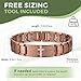 MagEnergy Copper Bracelet for Men, Cross Copper Magnetic Bracelet with Ultra Strength Magnets, Adjustable Link Jewelry Box Gift (Sizing Tool)