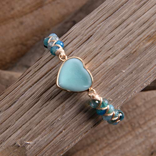Image of YGLINE Boho Handmade Natural Stone Bead Wrap Wrist Statment Bracelet Jewelry Collection