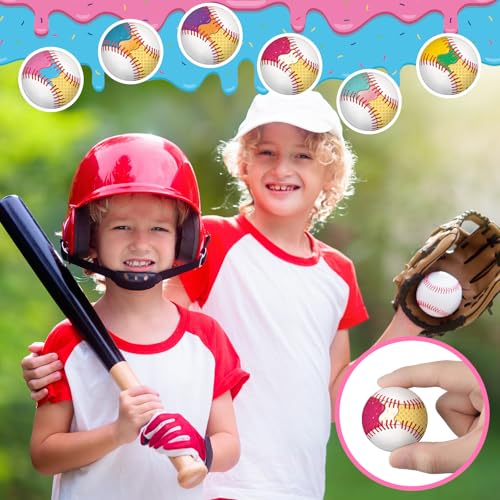 24 Pcs Ice Cream Drip Baseball Stress Balls 1.57 in Soft Foam Squeeze Baseballs Balls Party Favors Ice Cream Drip Sensory Fidget Toy Goody Bag Stuffers for Summer Game Reward Prize Birthday Supplies - Image 5