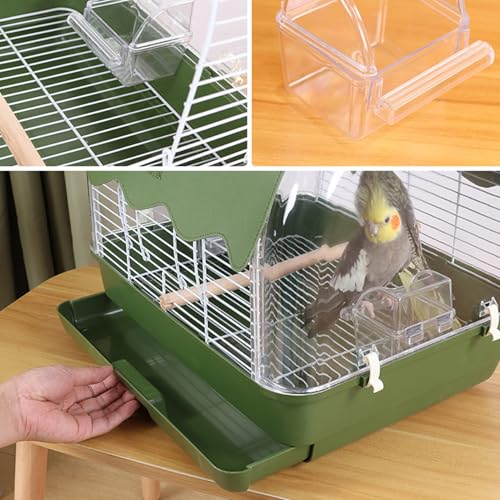 Cage pour petits oiseaux anti stress avec vision intégrale et poignée - 8