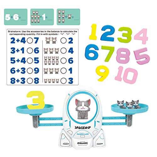 SHANDERBAR Math Educational Toys for 3 4 5 6 Year Old, Preschool Activities Teaching Learning Toys for Kindergarten Toddler 3 4 5 6 Year Olds Boys & Girls (Cat Balance Game) - Thumbnail 5