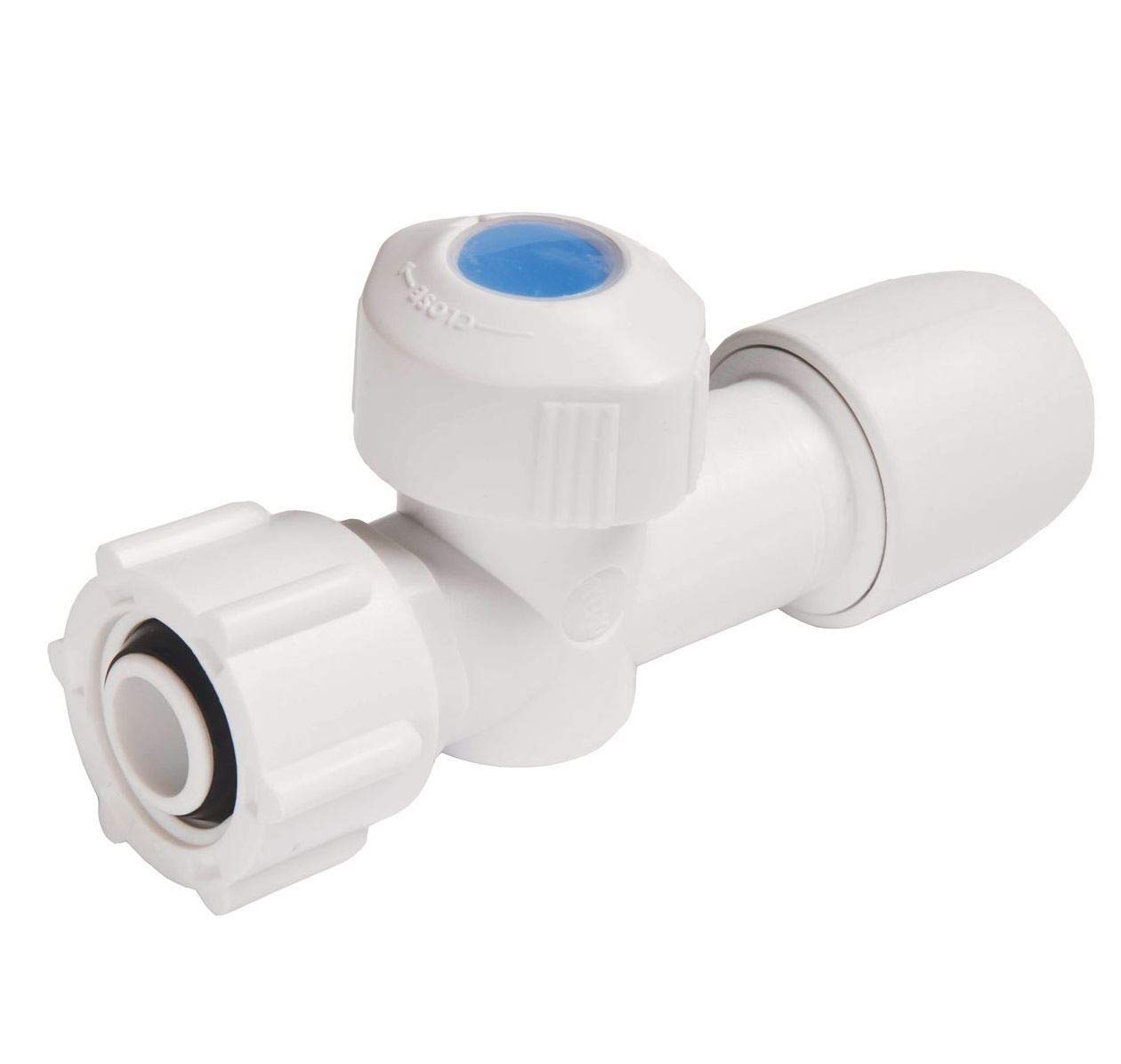 Hep2o Straight Service Valve 15Mm X 1/2" Bspp In Plastic White