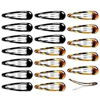 COYUN 20 Stück Haarspangen mit Druckknopf, Snap Haarspangen Klassische Haarspange in Schildpatt-Optik Metall Haarklammern Kinder Haarklammern Vintage Haarnadel für alle Haartypen(Schildpatt, schwarz)