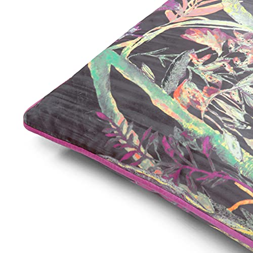 Coussin botaniste Prestigious Textiles noir ébène grand format 55x55 en polyester