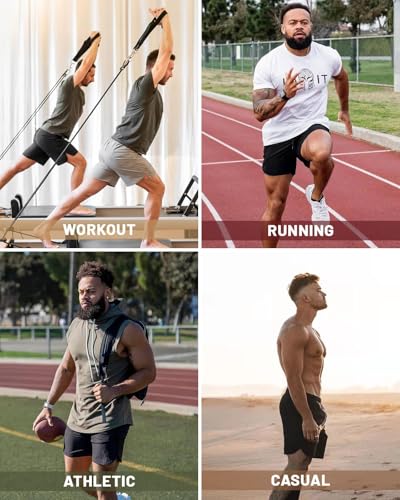 CANGHPGIN 2 Pack Men's Running Athletic Shorts 7'' Quick Dry Sports Gym Shorts with Pockets, Exercise Workout Shorts Men 5