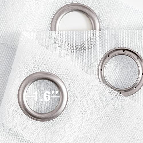 Sheer Curtains Window Drapes For Bedroom Living Room Grommet Rose Lace Retro Style Vintage To Light Filtering Airy Set Of 2 Panels 84 Inch White #TOP5