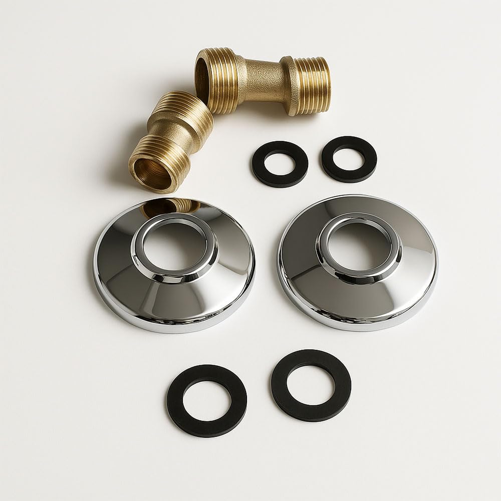 Grifo de pared para fregadero con suministro orientable a 360° | Mezclador cromado brillante de acero inoxidable