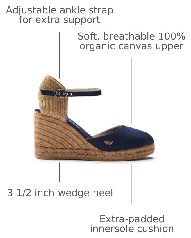 Image of VISCATA Satuna Women's Sandals Espadrille Canvas Buckle Wedges
