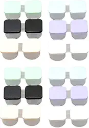 Healifty Caixa de lentes de contato coloridas quadrada para lentes de contato, caixa de lentes de contato para viagem e casa 24 peças