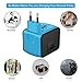 SAUNORCH Universal Travel Adapter, PD 35W 7 in 1 International Power Plug Adapter with 7.0A 4 USB-C and 2 USB-A Fast Wall Charger, Worldwide AC Outlet for US Europe UK AUS Asia - Blue