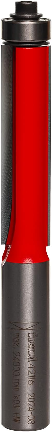 1/2" Bearing Flush Trim Router Bit with TiCo Hi-Density Carbide for Maximum Performance - Ideal for Trimming Laminates & Pattern Routing, 1/2" Diameter, 1/2" Shank, 2" Height, 2 Cutters - 42-116