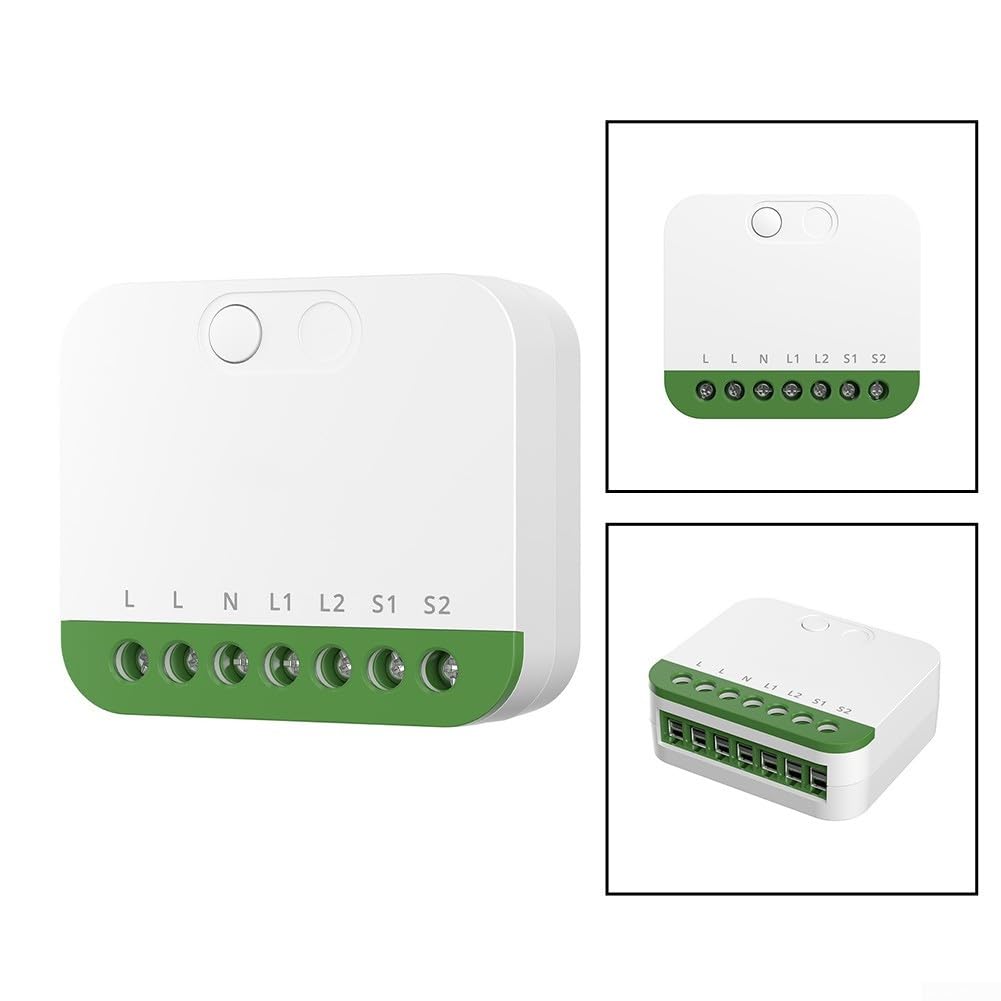 Smart Lichtschalter WLAN für mini 2-Wege Schalter für Alexa Google Assistant App Steuerung Neutralleiter 45x40mm Weiß