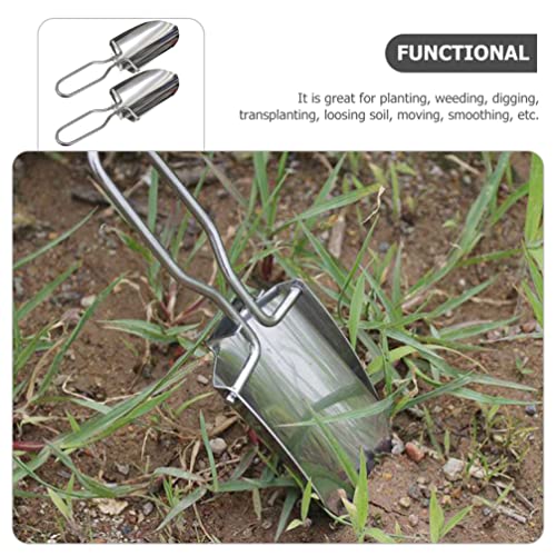 Sosoport 2 Pçs Mini Pás De Aço Inoxidável Dobrável Espátula De Jardim Prática Pá De Acampamento Colh