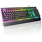 TECKNET Wired Keyboard, 2.4G USB Computer Keyboards, 7-Color & 4 Modes Backlit, Whisper Quiet Switches, Full Size Quiet Keyboard for Windows Desktop, PC, Laptop, Gaming