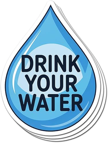 Miniatura 1 de (3 unidades) - Calcomanías de hidratación con divertido recordatorio motivacional para botellas de agua, laptop, vaso, Kindle, tableta, 3 pulgadas