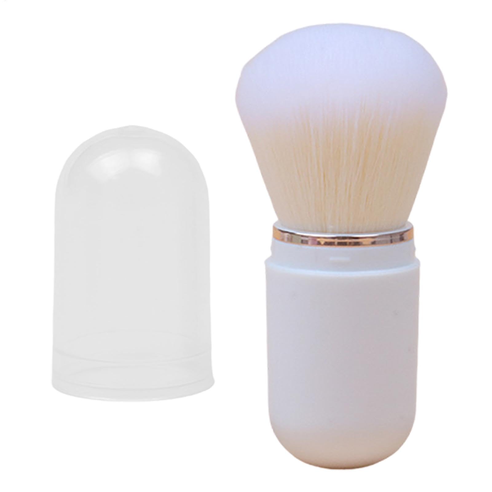 Retractable Makeup Brush - Travel Powder Brush | Portable Face Brush With Lid | Compact Powder Brush | Retractable Powder Brush For Foundation, Blush, Bronzer, & Powder, Travel Friendly
