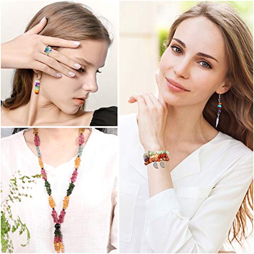 Crystals Stone Beads for Jewelry Making, 800 Pcs Natural Chip Stone Beads 5-8 MM Irregular Gemstones Bulk Multicolor Crystal Loose Rocks for Earrings Making, Necklace, Bracelet, DIY Art Crafts