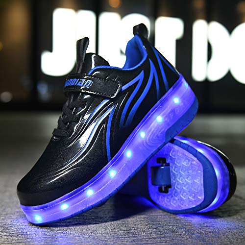 Image of HHSTS Kids Shoes - New Upgraded with Wheels LED Light Color Shoes Shiny Roller Skates Skate Shoes Simple Kids Gifts Boys Girls The Best Gift for Party Birthday Christmas Day