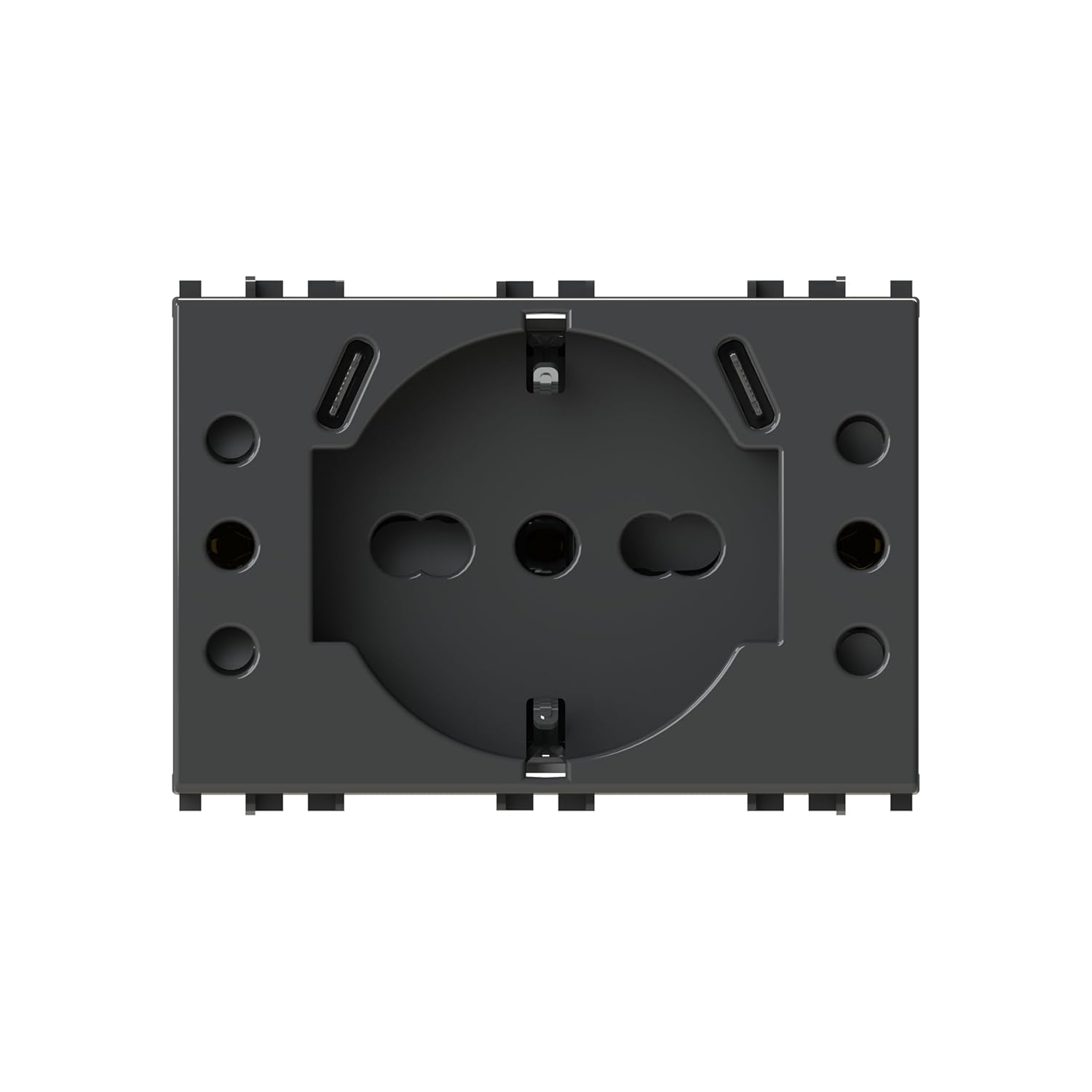 Prise encastrée USB P503 compatible Vimar Arkè gris 4Box 3.0A bloc alimentation