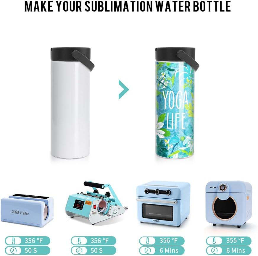 PYD Life 4 Pack Sublimation Tumblers Water Bottles 30 OZ 900 ML with Leakproof Straw Lid and Silicone Handle, Straight Stainless Steel Insulated Sublimation Blanks for Full Wrap Printing - Image 8