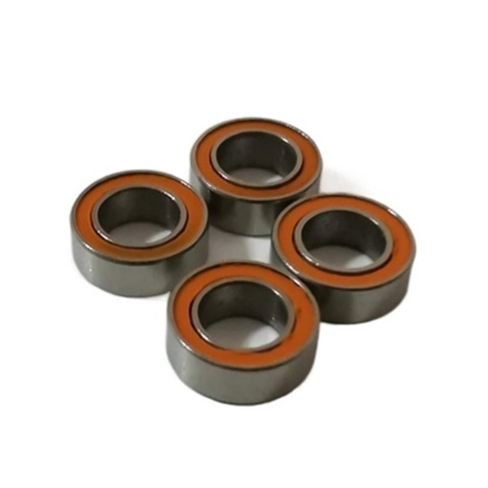 Youngran 4 PIÈCES Roulement de Moulinet de pêche ABEC 7 SMR104 2RS 4x10x4 mm SMR104 2OS Caoutchouc Orange Roulement à Billes en céramique Hybride en Acier Inoxydable Leisurely