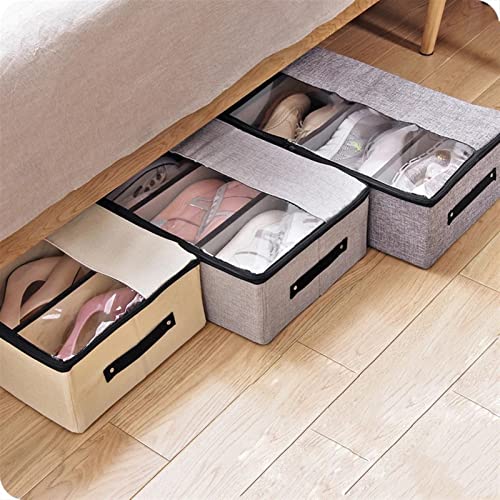 Zapato ropa almacenamiento contenedor transpirable de lino con divisor de ropa extraíble 3