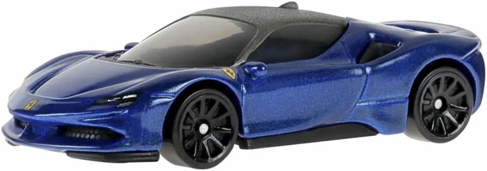Hot Wheels Ferrari SF90 Stradale Super Sports Car - Ferrari 1/5 - JJJ12 - Short Card - Blue Metallic - Mattel 2026 - Licensed Model - 1:64 - Super Sports Car