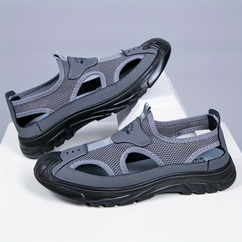 Men'S Summer Breathable Mesh Slip-On sandals, shoes for Driving Beach walking Outdoor Activities4