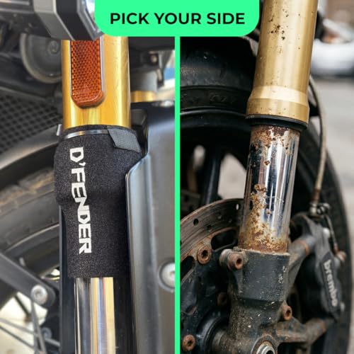 Image of D'FENDER Motorcycle Fork Seal Protectors | Universal-Fit Fork Covers for USD and Conventional Forks | Washable | 1 Set
