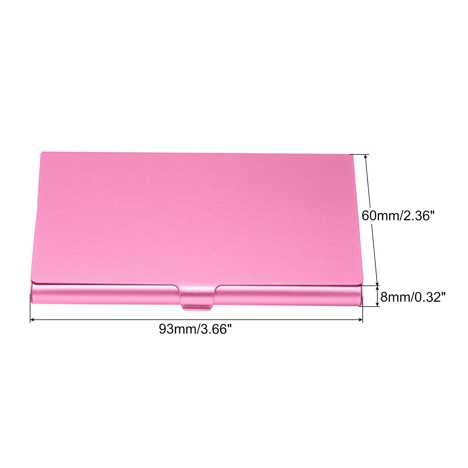 PATIKIL Business Card Holder, Aluminum Alloy Flip Cover Slim Name Cards Case for Women Men Pink - Image 2