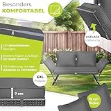 Panca Da Giardino KESSER Polyrattan - 125x62x90cm, Portata 320kg, Crema - Foto 5