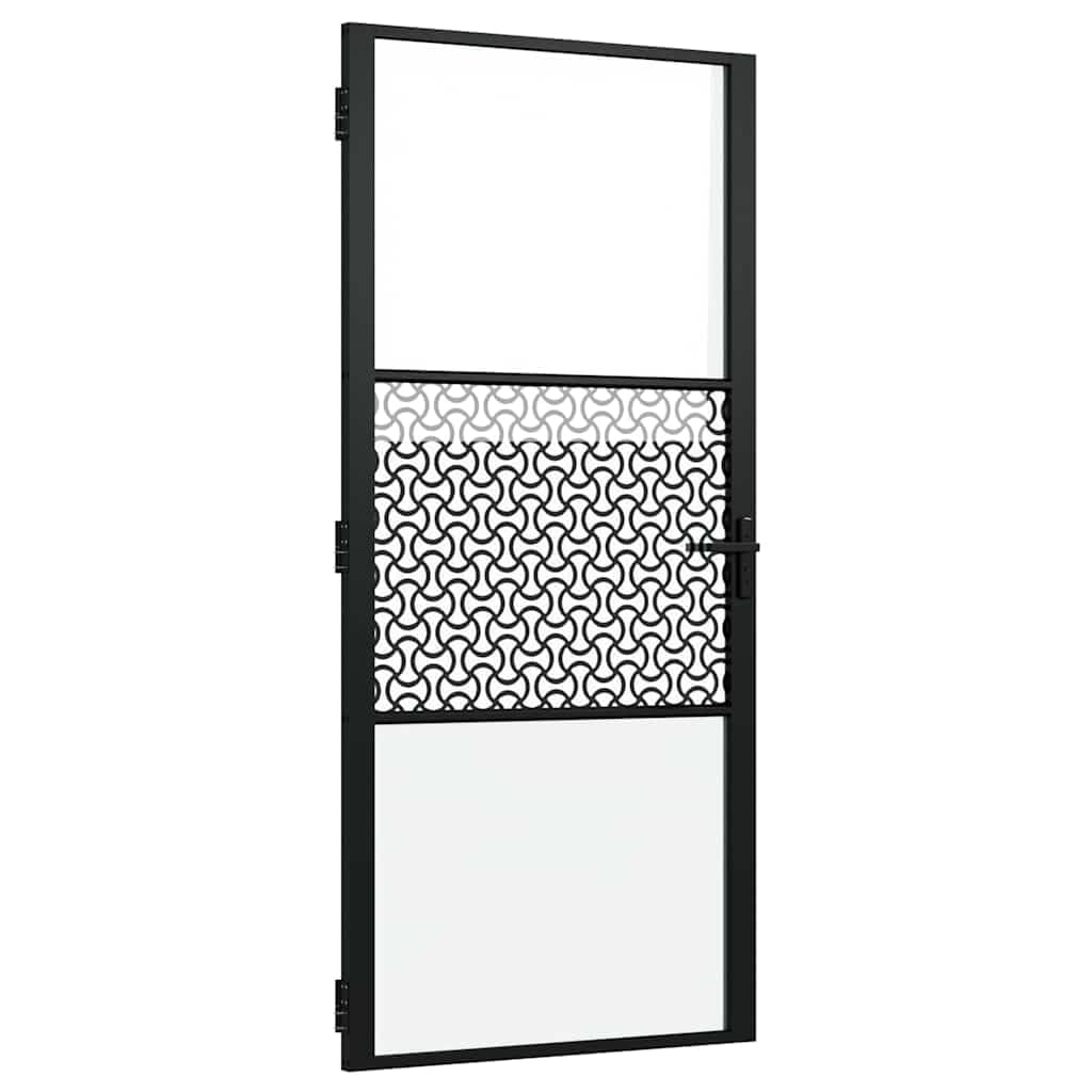 Festnight Puerta Interior de Vidrio Templado y Aluminio 93 x 201.5 cm, Puerta de Cristal, Puerta Interior Moderna, Sólido y Seguro,#2
