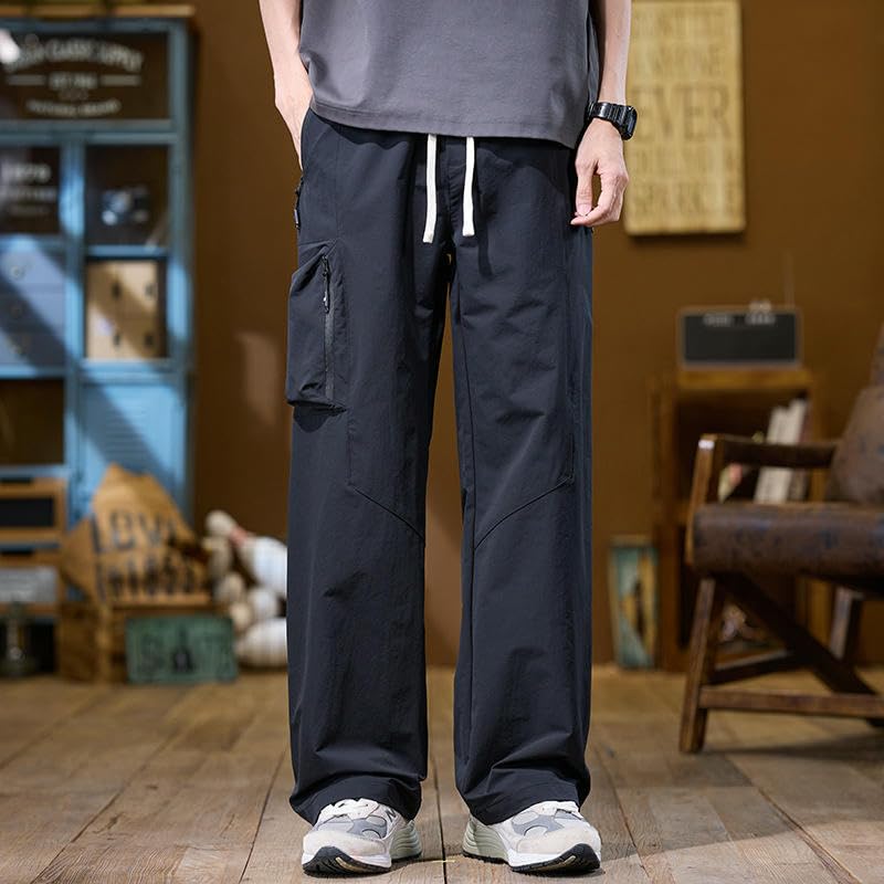 Men's Spring Summer Street Style Straight Loose Heavyweight Retro American Trendy Workwear Casual Pants2
