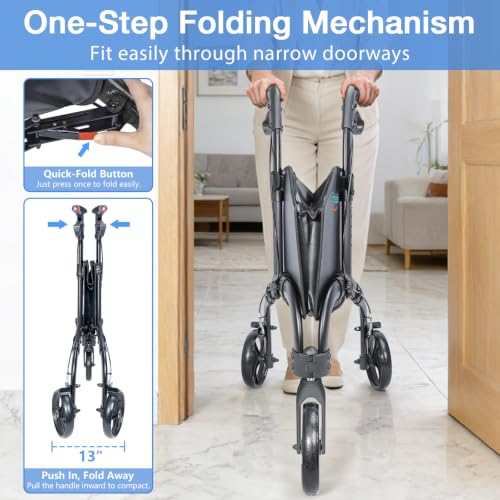 Image of 3 Wheel Walkers for Seniors, Lightweight Foldable Rolling Rollator
