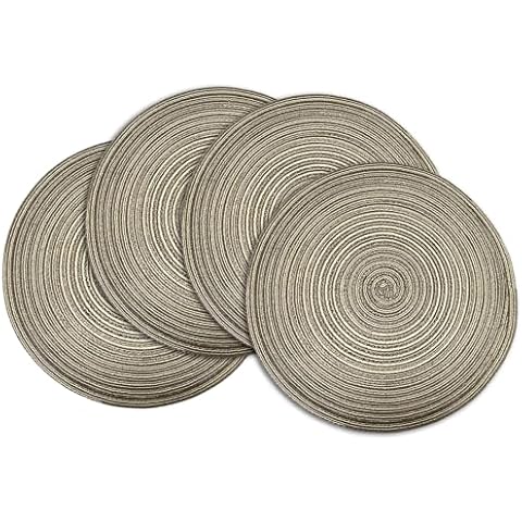 15 Inch Round Braided Placemats Set of 4 Cover