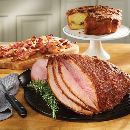 Honey Baked™ Quarter Ham Brunch - Fully Cooked Bone-In Spiral-Sliced Glazed Quarter Ham + Uncured Bacon & Cinnamon Walnut Coffee Cake - Complete Brunch Set for Holidays, Celebrations & Gifting - Shipped Frozen for Freshness