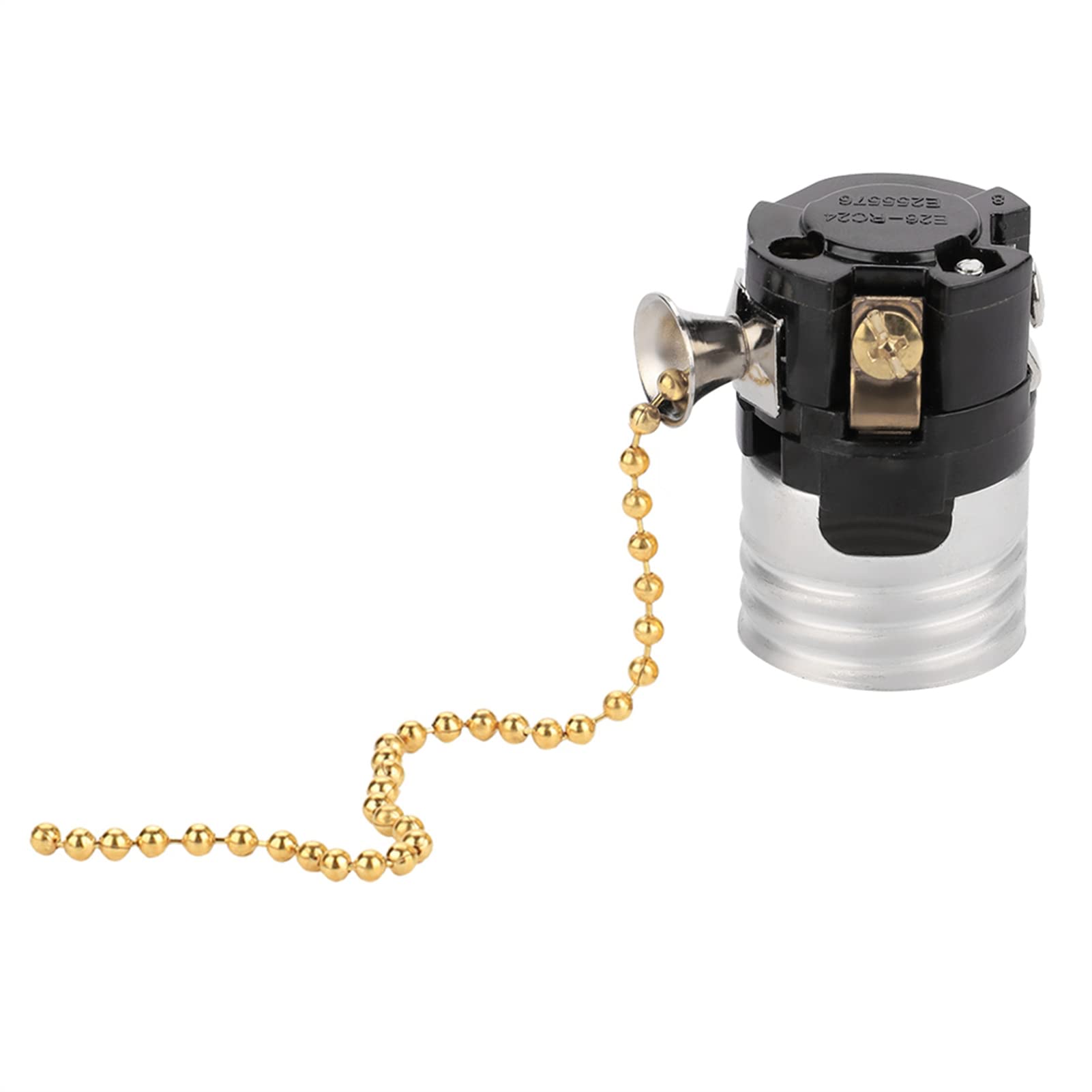 Świetlne Gniazdo, Uchwyt Podstawy Lampy, śruba E27 Kompatybilny Styl Vintage, Prosty Wzór Domu, Kuchnia, Bar z łańcuchem Ciągniętym (GOLD)