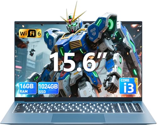 SGIN 15.6 Inch Laptops Computer, Windows 11 Laptop, 16GB RAM 1024GB SSD Ordinateur Portable, Core i3-10100Y Processor(Up to3.9GHz), 180° Open Angle, Type-C, 7000mAh, for Business and Students