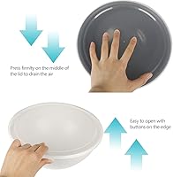 Vista 5 de BoxedHome Tazón redondo de plástico sin BPA con tapas, paquete de 12 tazones anidables con tapas, aptos para microondas y lavavajillas, cuencos