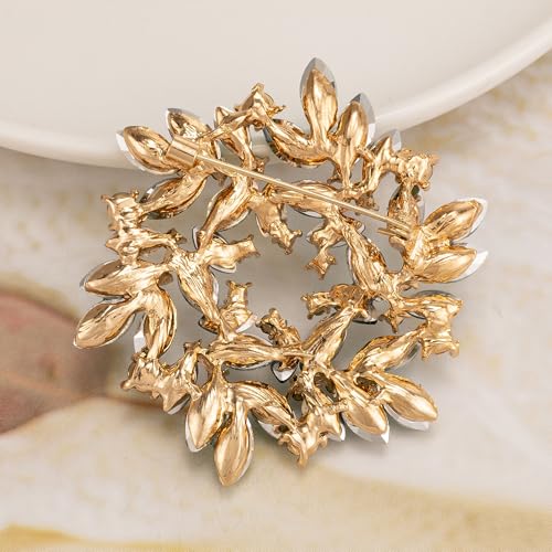 Image of Spiral Shape Rhinestone Brooch Pin for Women Statement Brooch