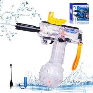 Electric Water Gun for Kids Adults, Automatic Squirt Gun with up to 25 Ft Long Range, Summer Outdoor Beach Swimming Pool Party Water Pistol Toys