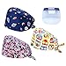 Produktbild FEOYA Unisex Staubdichter Chirurgisch Haube Scrub Cap Baumwolle Gemustert Hüte Arbeitskappe für OP-Labor-Zahnklinik DREI Hüte und eine Schutzhülle