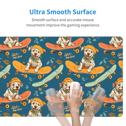 Tapis de souris de jeu imprimé chiot mignon avec bords cousus