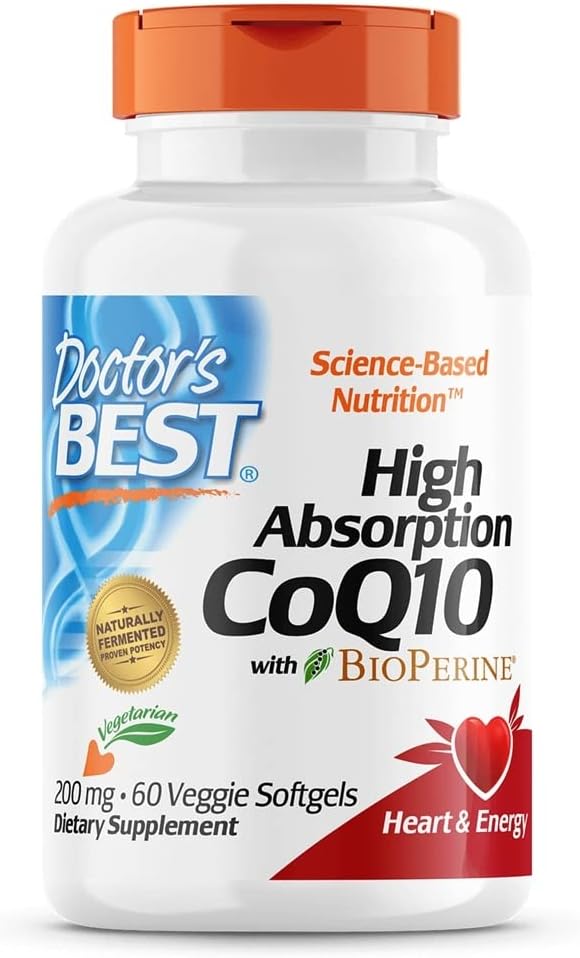 Doctor's Best High Absorption CoQ10 Vegetable Capsules, 200 mg, 60 Count