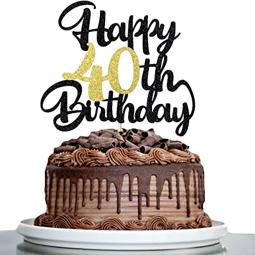Image of 40th Happy birthday cake topper party decoration gift plugin | Cheers to 40 Years,40 & Fabulous /Hello 40th Legend since Awesome since1986 Straight Outta Party Decoration Gift Plugin