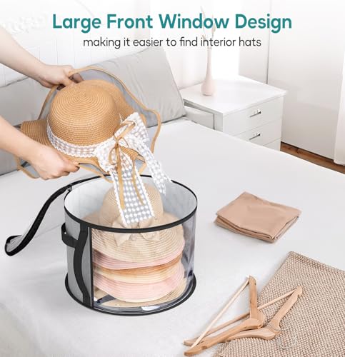 AOODA Bolsa de armazenamento de chapéu transparente grande para mulheres, comporta até 7 bonés organ