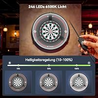 STASUN 360°Dart Beleuchtung,LED Dartscheibe Licht,Bnehmbar Dartboard Surround Lighting System,24W 6500K Magnetisches Dart Lichtring und Zubehör für Das Gesamte Board – Ansicht 2